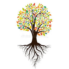 Illustration About Autumn Silhouette Of A Tree With Colored Leaves Tree With Roots Isolated On White B In 2021 Free Vector Art Art Deco Design Graphics Roots Drawing