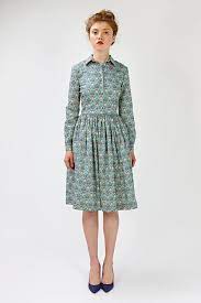 Liberty Shirt Dress Custom 1950 Style Retro Midi Dresses By Etsy Wedding Dress With Pockets Long Sleeve Bridesmaid Dress Dresses