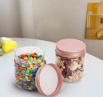 Amazon.com: Fasmov 25 Pack 8 Ounce Clear Plastic Jars Containers with Rose  Gold Lids, Round Empty Plastic Slime Storage Containers for Kitchen & ...