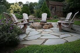 Natural Flagstone Patio Fire Pit Backyard Fire Fire Pit Patio Backyard