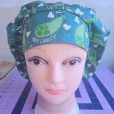 Navy Blue Floral Scrub Cap, Scrub Hat, Scrub Cap for Women, Scrub Hat for  Women, Pixie Scrub Hat
