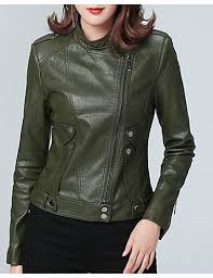 Women S Daily Fall Winter Regular Leather Jacket Solid Colored Rolled Collar Long Sleeve Faux Leather Jacket Blazer Jackets For Women Leather Jackets Women
