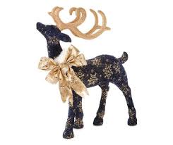Winter Wonder Lane Gold Navy Standing Snowflake Deer Big Lots Blue Christmas Decor Christmas Deer Decorations Gold Christmas Decorations