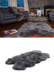 Schaffell Teppich 4 Fach 180 X 110 Cm Anthrazit In 2020 Teppich Bettvorleger Schaffell