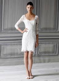 Ericdress sheath long sleeves lace wedding dress. Sheath Column Square Neckline Short Mini Lace Zipper Up Sleeves 3 4 Sleeves Hall Reception No Spring Summer Fa Dresses Online Wedding Dress Short Wedding Dress