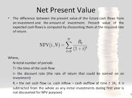 A net present value analysis involves several variables and assumptions and evaluates the cash flows forecasted to be delivered by a project by discounting them back to the present using information that includes the time span of the project (t) and the firm's weighted average cost of capital (i). Npv And Irr A Link To Project Management