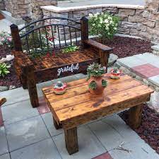 Poly & bark riley marble top rectangle coffee table. Patio Garden Bench And Outdoor Coffee Table Built By Me Outdoor Coffee Tables Outside Furniture Garden Bench
