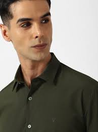 Buy V Dot Green Slim Fit Self Pattern Shirt for Mens Online @ Tata CLiQ