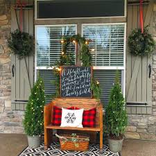 Idea What About Using An Old Shutter On The Mailbox Post With A Wreath On It What About Tha Front Porch Christmas Decor Christmas Porch Decor Christmas Porch