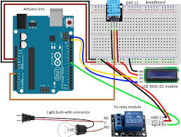 Basics Project 011e 5v Relay Dht 11 21 22 Sensor Lcd1602 I2c Module Humidity Or At Acoptex Com Acoptex Com Arduino Relay Humidity Sensor