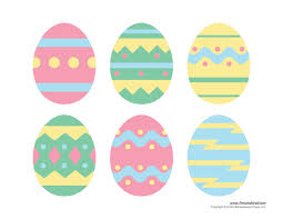 Easter eggs are 6, high quality (300 dpi) allows to resize them without loosing quality. Printable Easter Egg Templates