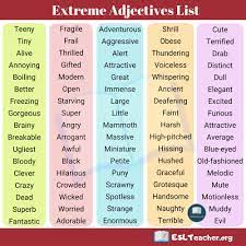 Strong Adjectives List Of 150 Strong Adjectives In English English Adjectives