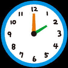 時計のイラスト 「30分毎の時間・長針・短針」 | かわいいフリー素材集 ...