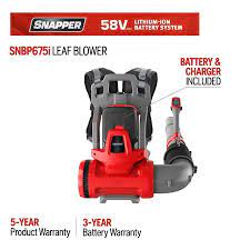Snapper 58 Volt Cordless 675 Cfm 130 Mph Backpack Leaf Blower Battery Included Walmart Com Backpack Blowers Leaf Blower Battery Charger