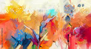 Abstract Colorful Oil Painting