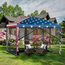 By tania sari | august 6, 2016. Outdoor 10 X 10 Pop Up Canopy Tent With Mesh Walls American Flag Walmart Com Walmart Com