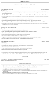 client services manager resume sample