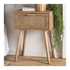 chevet aspect frene naturel avec un tiroir et cannage en rotin snow bedroom night stands guest bedroom decor scandi style bedside table