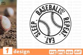 Download 1 Baseball Sleep Eat Repeat Graphic By Svgocean Creative Fabrica PSD Mockup Templates