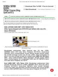 Passing grade kelulusan simulasi cbt ipa smp ini adalah 40%. Soal Latihan Usbn Smp Mts 2018