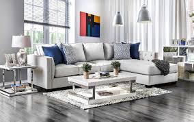 48coffee table with a coastal grey oak finish and tubular graphite powder coated steel base. Ornella Sectional Sm2671 In Light Gray Linen Like Fabric W Opt