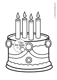 The spruce / evan polenghi these turkey coloring pages will get all the kids excited. Cake Birthday Party Coloring Pages For 4 Years Coloring Pages For Kids Coloing 4kids Com
