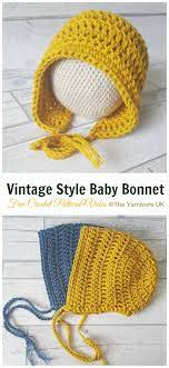 The basic baby bonnet pattern: Vintage Style Baby Bonnet Crochet Free Pattern Baby Bonnet Free Crochet Patterns Diy How To