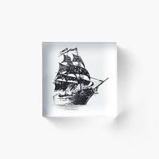 Impression rigide for Sale avec l'œuvre « Croquis de bateau pirate » de  l'artiste MisterGooseShop | Redbubble