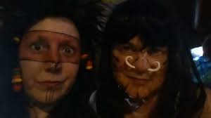 Headhunter costumes with nose bones I made from air dry clay and magnets.