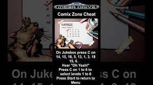 Comix Zone Cheat Sega Megadrive 