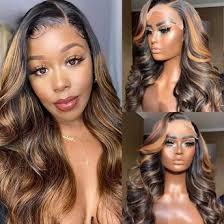 Julia High Quality Dark Grey Root And Blonde End Ombre Natural Wave Lace  Front Wigs Sleek and Sexy Human Hair Wigs 20 Inch