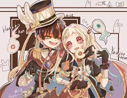 the illustration 下午茶会花宁 with the tags medibangpaint illustration 花宁 花子君 八寻宁宁 toilet boundhanako kun etc is created by 柚木厘 kawaii anime