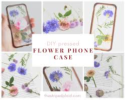 Place the flower in the resin, pushing it down gently with a toothpick until the flower is centered and positioned the way you like. Diy Pressed Flower Phone Case Without Resin The Striped Plaid
