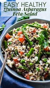 Quinoa Asparagus And Feta Salad Recipe Quinoa Salad Recipes Cold Clean Eating Salads Healthy Salad Recipes