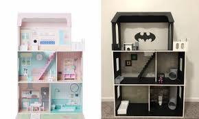 genius mum hacks kmart dollhouse into epic batcave doll house for boys doll house plans big doll house