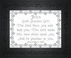 John Name Blessings Personalized Cross Stitch Design From Joyful Expressions Cross Stitch Personalized Cross Cross Stitch Designs
