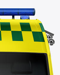 Download Van Ambulance Mockup Front View In Vehicle Mockups On Yellow Images Object Mockups PSD Mockup Templates