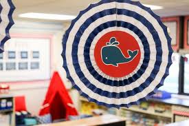 These beautiful editable labels and tropical decorations are the perfect way for teachers to welcome the students back to school. Second Grade Nautical Theme Classroom Makeover