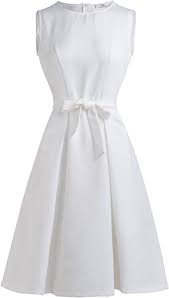 Black And White Dress Amazon Eeamdrk Women S Elegant Audrey Hepburn 1950s Vintage Dress M White At Amazon Women S Clothing Store Vintage Dresses Dresses Women