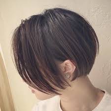 顎ラインの前下がりショート 前髪なし bump by atreve 前髪なし ショート 前髪なし ボブ ヘアカット