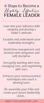 6 Steps To Become A Highly Effective Female Leader List Leadership Become A Better Leader Leadership Strengths Leadership Coaching Leadership Tips
