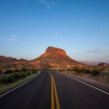 Late afternoon the sky turned cloudy making the deep blue much paler. Texas Scenic Drives Moon Travel Guides