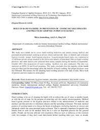 Pdf) Role Of Hand Washing In Prevention Of Communicable Diseases And  Practices Adopted In Private Clinics | Sabiha Haq - Academia.edu