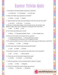 If you are wondering what you could do in your next outing with your family be it on a picnic game night party or other kinds of outings asking fun random questions or trivia questions will surely break the ice make the outing worthwhile. Free Printable Easter Trivia Quiz