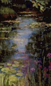 Cliff at dieppe counted cross stitch pattern. Impressionist Iris Pond In The Style Of Monet Cross Stitch Pattern Pdf Instant Download Rose Cross Stitch Pattern Cross Stitch Patterns Cross Stitch