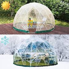 Amazon Com Patiolife Garden Dome With Pvc Cover And Mesh Cover Geodesic Dome 9 5ft Bubble Tent With Door And Windows For Sunbub Bubble Tent Tent Geodesic