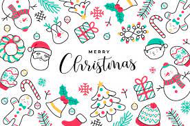 Cute Christmas Backgrounds Free Vector Cute Handdrawn Christmas Background