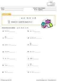 Each fifth grade math worksheet is a pdf printable with an answer key attached. Primaryleap Simple Algebraic Expressions Worksheet Math Algebra Worksheets Free Grade Free Math Worksheets Grade 5 Algebra Worksheet Year 5 Fractions Random Algebra Problem Generator Geography Worksheets Middle School 8 Standard Math State