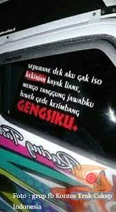 Maybe you would like to learn more about one of these? Tulisan Stiker Kreatif Di Kaca Samping Truk Gans Bikin Senyum2 Sendiri Hehehe Setia1heri Com