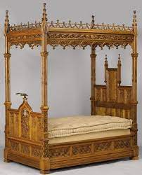 An English Gothic Revival Oak Tester Bed Late 19th Century 107 Lot 94143 Heritage Auctions Gothic Furniture Medieval Furniture Victorian Furniture